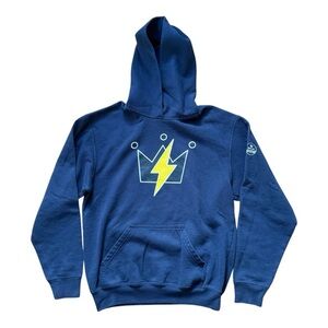 #TYH Shliach Crown Lightening Bolt Sweatshirt Hoodie Youth XL Unisex Navy Yellow
